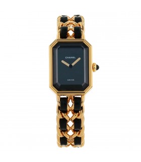 Chanel Première gold plated metal and leather watch