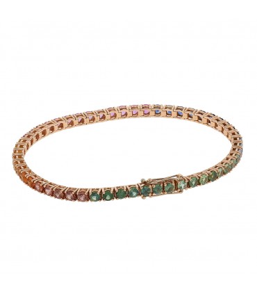 Colored sapphires and gold bracelet