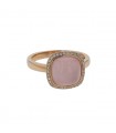One More Pantelleria diamonds, mother-of-pearl, quartz and gold ring