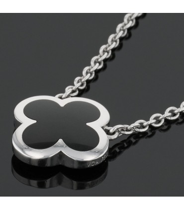 Van Cleef & Arpels Pure Alhambra onyx and gold necklace