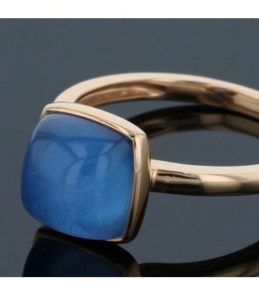 One More Pantelleria sodalite, quartz and gold ring