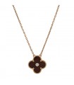 Van Cleef & Arpels Vintage Alhambra gold, bull’s eye quartz and diamond necklace