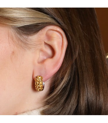 H. Stern aquamarines, citrines and two tones gold earrings