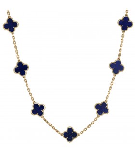 Van Cleef & Arpels Vintage Alhambra lapis lazuli and gold long necklace
