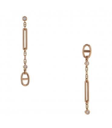 Hermès Chaîne d’Ancre Chaos gold and diamonds earrings