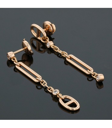 Hermès Chaîne d’Ancre Chaos gold and diamonds earrings