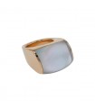 Vhernier gold, quartz, mother-of-pearl ring