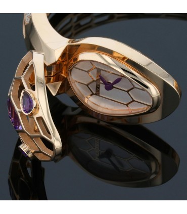Bulgari Serpenti amethysts, diamonds, mother-of-pearl and gold watch