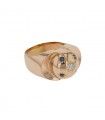 Diamond, sapphires and gold ring