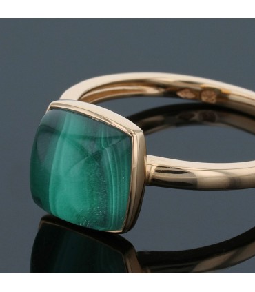 One More Pantelleria malachite, quartz and gold ring