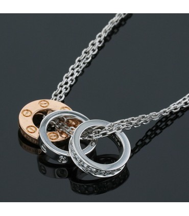 Cartier Love two tones gold and diamonds necklace