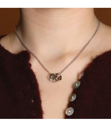 Cartier Love two tones gold and diamonds necklace