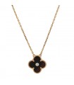 Van Cleef & Arpels Vintage Alhambra gold, bull’s eye quartz and diamond necklace