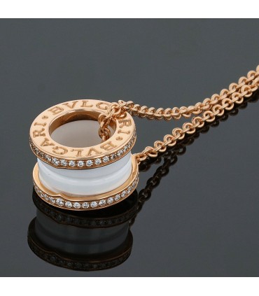 Bulgari B.Zero 1 diamonds, ceramic and gold necklace