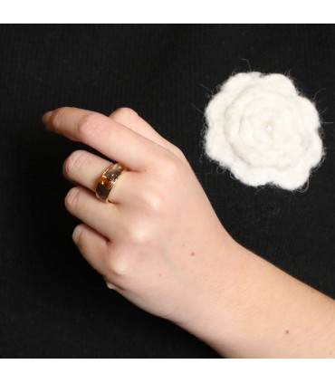 Mauboussin mother of pearl, citrine and gold ring