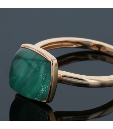 One More Pantelleria malachite, quartz and gold ring