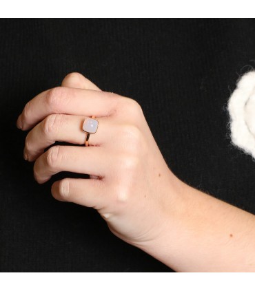 One More Pantelleria chalcedony and gold ring