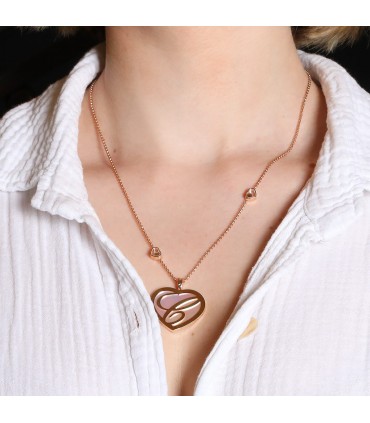 Chopard Happy Hearts mother-of-pearl, diamonds and gold necklace