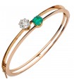 Bracelet or, émeraude et diamant