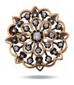 Broche or, argent et diamants