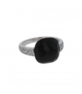 Pomellato Capri diamonds and jet ring