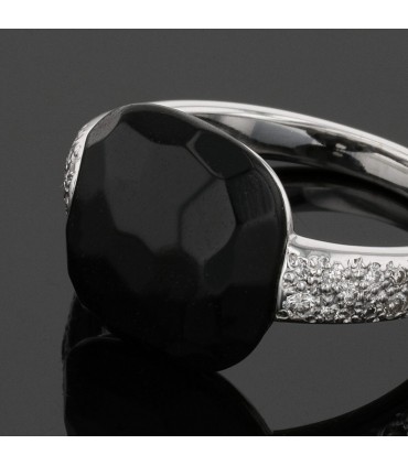 Pomellato Capri diamonds and jet ring