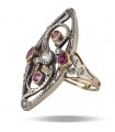 Bague marquise or et argent