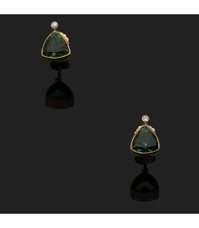 Boucles d’oreilles or, tourmalines et diamants