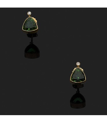 Boucles d’oreilles or, tourmalines et diamants