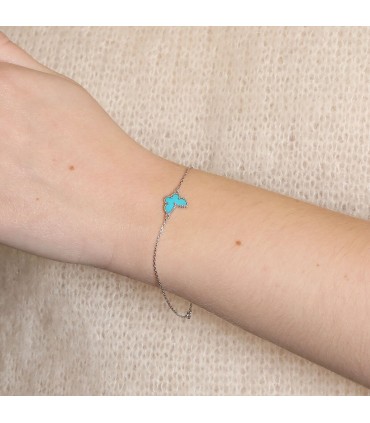 Van Cleef & Arpels Sweet Alhambra turquoise and gold bracelet