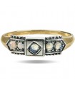 Bague or, argent et opale