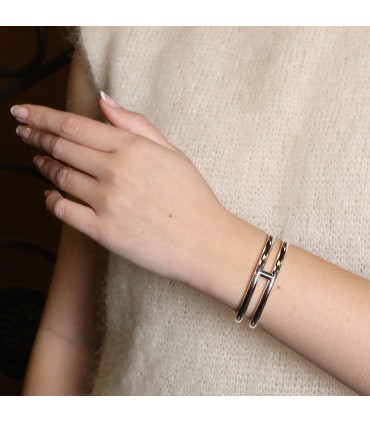 Hermès Osmose silver bracelet