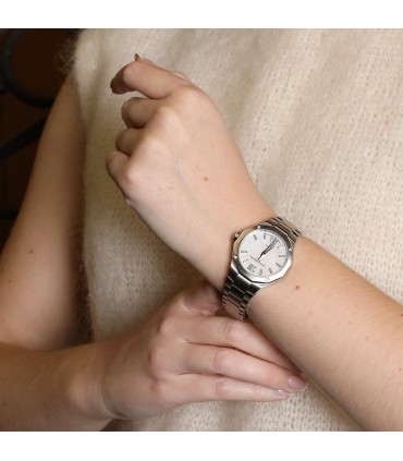 Baume & Mercier Riviera stainless steel, mother-of-pearl and diamonds watch