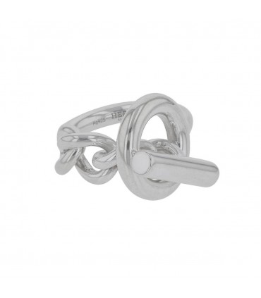 Hermès Croisette silver ring