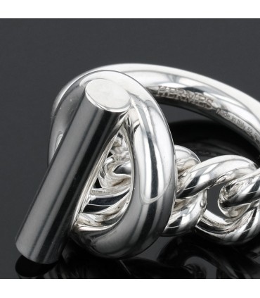 Hermès Croisette silver ring