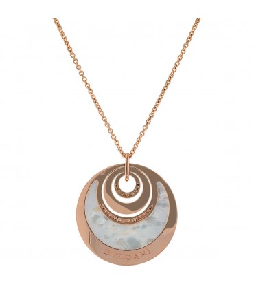Bulgari Intarsio mother of peal, diamonds and 18k gold necklace