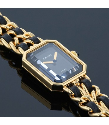 Chanel Première gold plated metal and leather watch