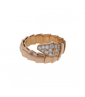 Bulgari Serpenti diamonds and gold ring