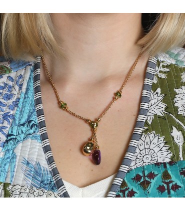 Bulgari Mediterranean Eden amethysts, peridots, diamond and gold necklace