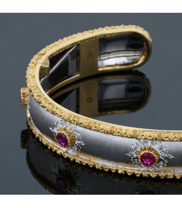 Buccellati two tones gold and rubies bracelet