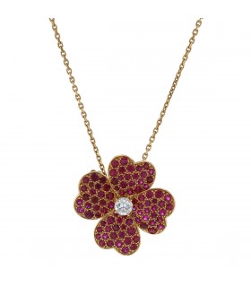 Van Cleef & Arpels Cosmos rubies, diamond and gold necklace