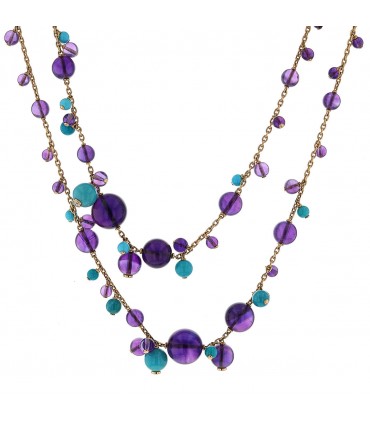 Cartier Délice de Goa amethysts, turquoises, diamonds and gold necklace