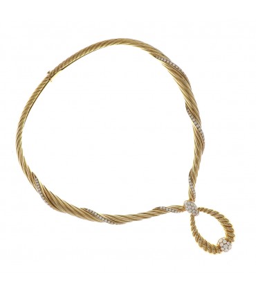 Diamonds and gold necklace