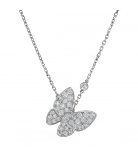 Van Cleef & Arpels Deux Papillons diamonds and gold necklace