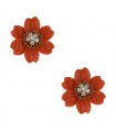Van Cleef & Arpels Rose de Noël coral, diamonds and gold earrings