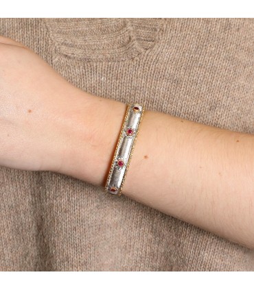 Buccellati two tones gold and rubies bracelet