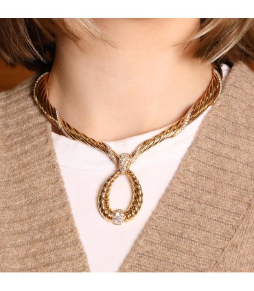 Diamonds and gold necklace