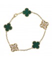 Van Cleef & Arpels Vintage Alhambra malachite, diamonds and gold bracelet