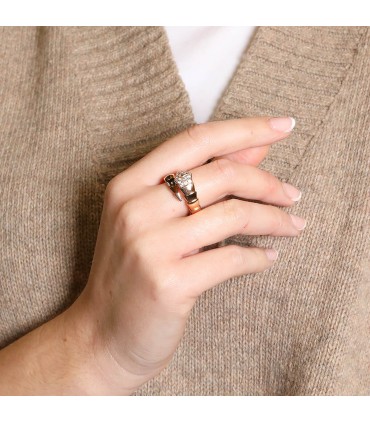 Bulgari Serpenti diamonds and gold ring