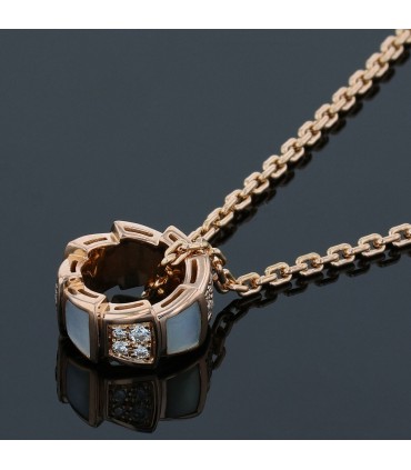 Bulgari Serpenti mother-of-pearl, diamonds and gold necklace